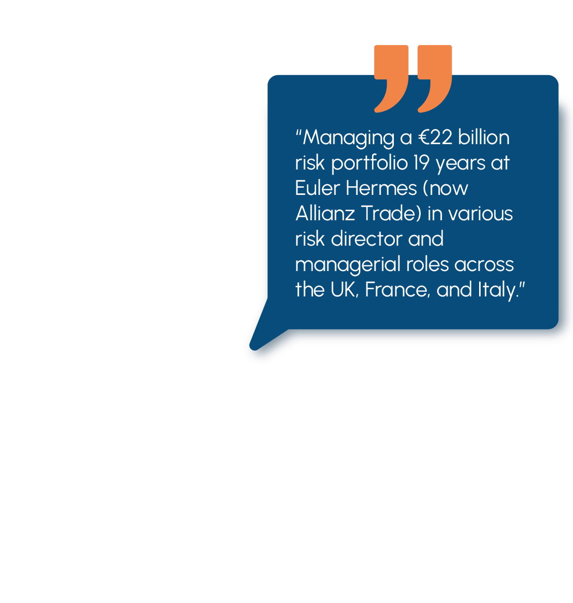 Managing a €22 billion risk portfolio 19 years at Euler Hermes (now Allianz Trade) in various risk director and managerial roles across the UK, France, and Italy.