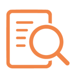 paper with magnifying glass